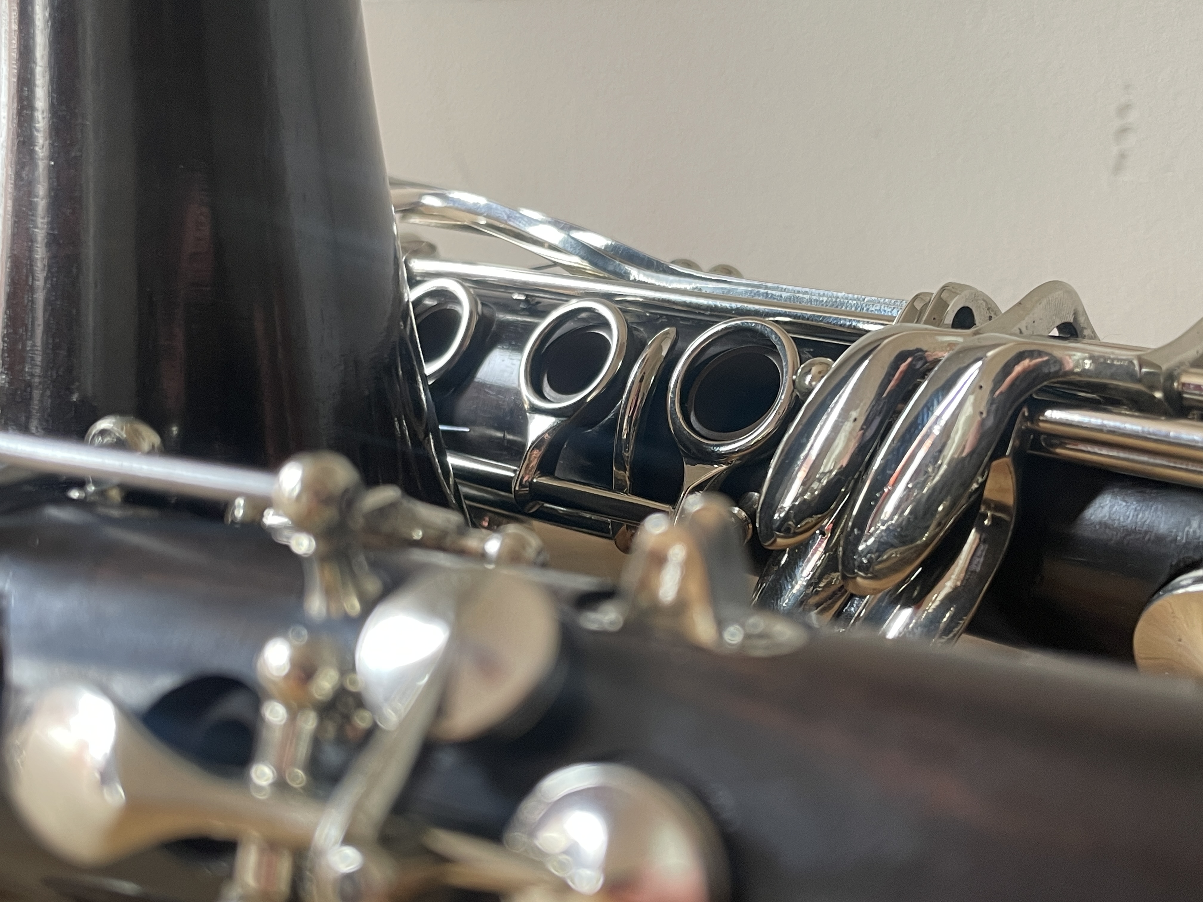 Saxophone mechanism close-up